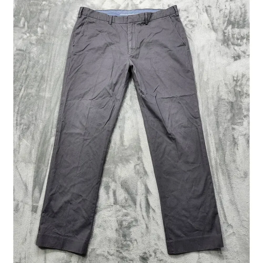 J.Crew Pants Mens 38W Gray Classic‎ Bowery Chino Straight Cotton Preppy Office